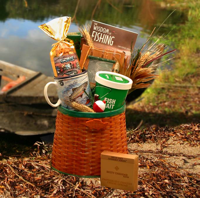 The Fisherman's Fishing Creel Gift Basket Gift Basket for Father's Day
