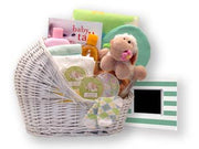 Welcome Baby Bassinet New Baby Basket-Yellow/Teal