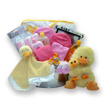 Bath Time Baby New Baby Basket Large - Pink