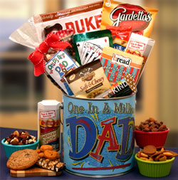 You're One In A Million Dad Premium Snacks & Nuts Gift Pail