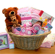 Deluxe Welcome Home Precious Baby Basket-Pink